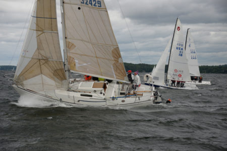 Lake Champlain Yacht Club Wednesday night sailboat race on Shelburne Bay, Shelburne, VT.