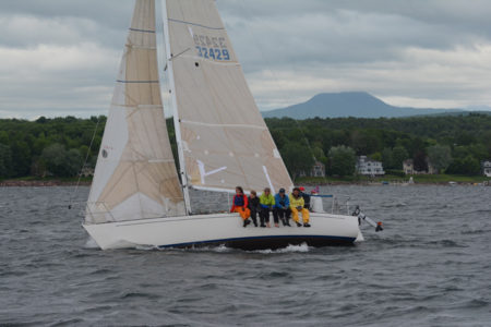 Lake Champlain Yacht Club Wednesday night sailboat race on Shelburne Bay, Shelburne, VT.