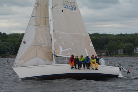 Lake Champlain Yacht Club Wednesday night sailboat race on Shelburne Bay, Shelburne, VT.