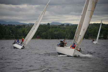 Lake Champlain Yacht Club Wednesday night sailboat race on Shelburne Bay, Shelburne, VT.