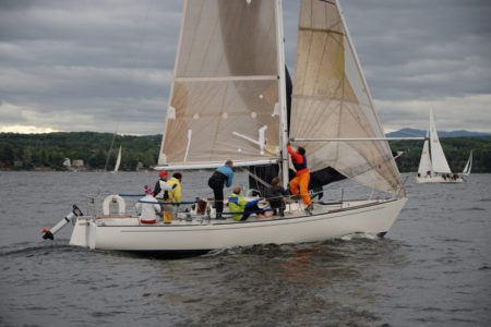 Lake Champlain Yacht Club Wednesday night sailboat race on Shelburne Bay, Shelburne, VT.
